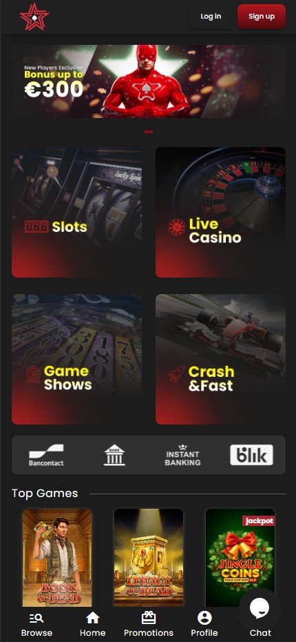 CasinoStars mobile home